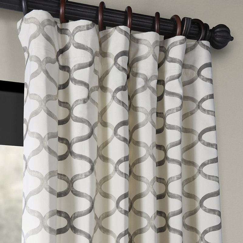 Balfour Graphic Printed Room Darkening Rod Pocket Single Curtain