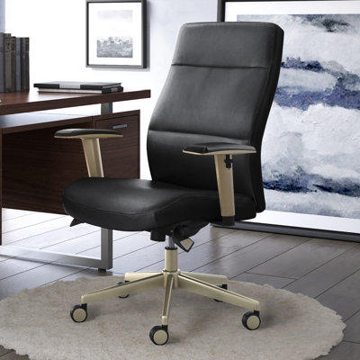 La-Z-Boy Baylor Bonded Leather Adjustable Ergonomic Executive Office Chair with Lumbar Support
