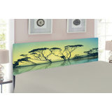 Tree Upholstered Panel Headboard by East Urban Home