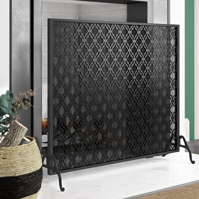 Fleur De Lis Living Tennison Single Panel Iron Fireplace Screen