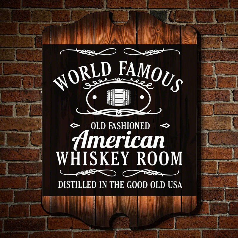 Home Wet Bar World Famous Whiskey Room Wall Art Sign Wall Decor Reviews Wayfair