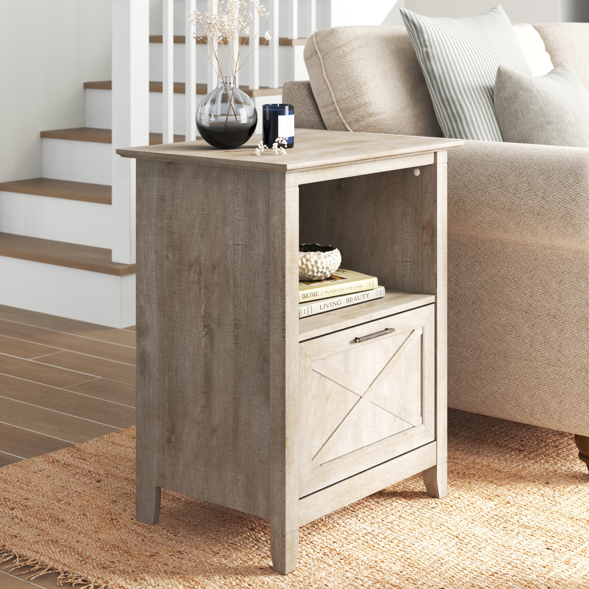 Sand & Stable Veda 30'' Tall End Table with Storage Wayfair