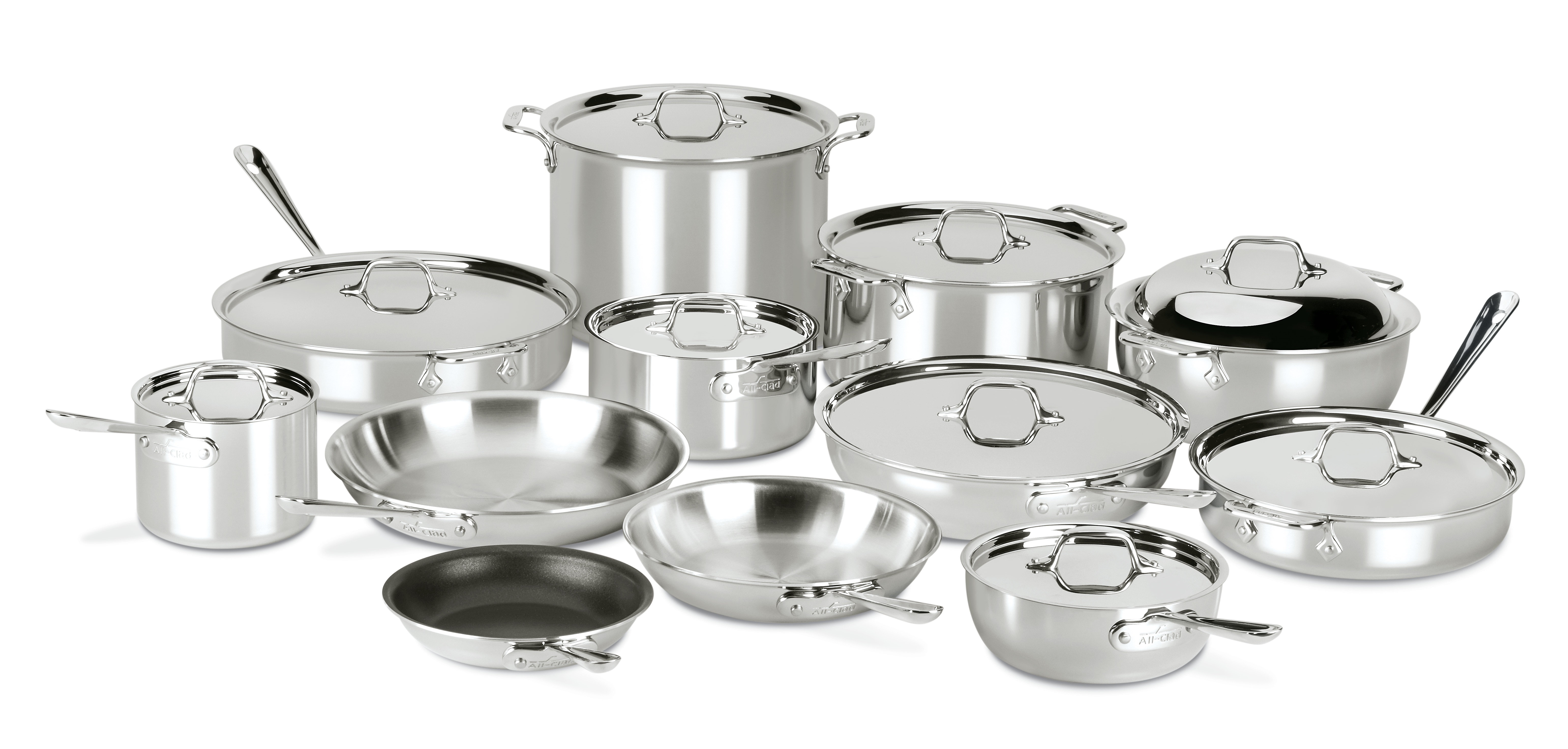 All Clad D3 Compact 21 Pieces Stainless Steel Cookware Set Wayfair All Clad D3 Compact 21 Pieces Stainless
