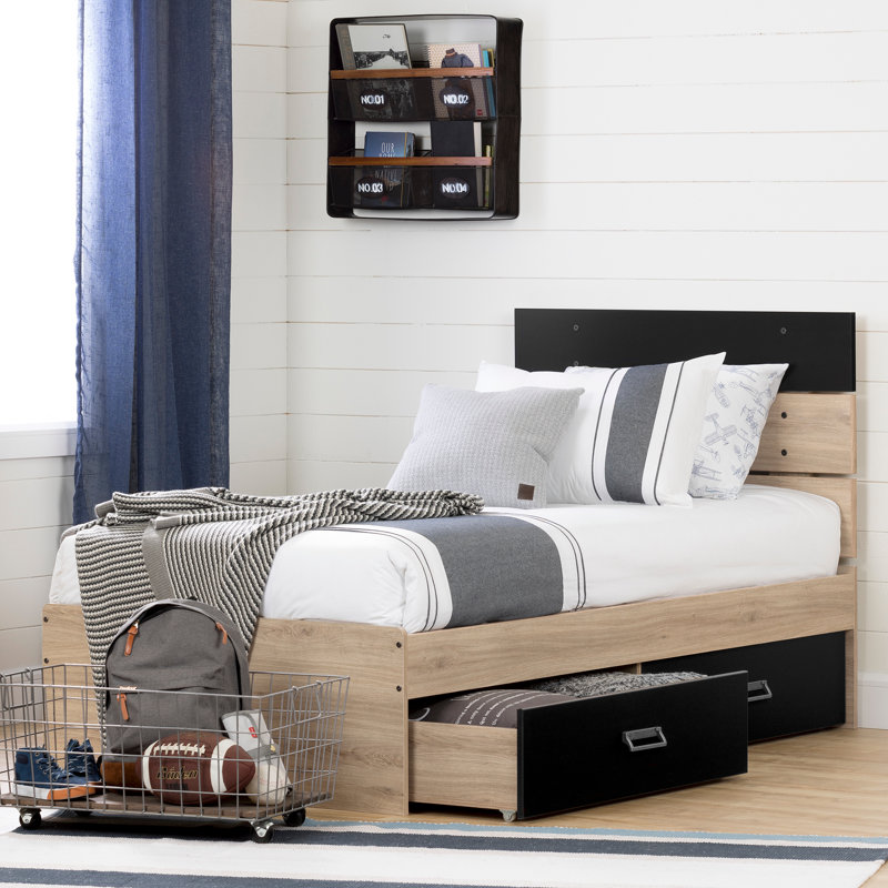 South Shore Induzy Twin Platform Bed With Drawers Reviews Wayfair