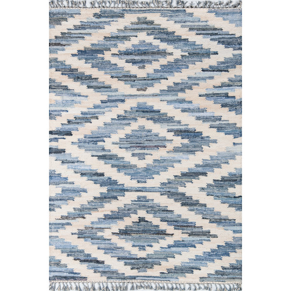 California Laguna Handwoven Flatweave Cotton Blue Area Rug Reviews Allmodern