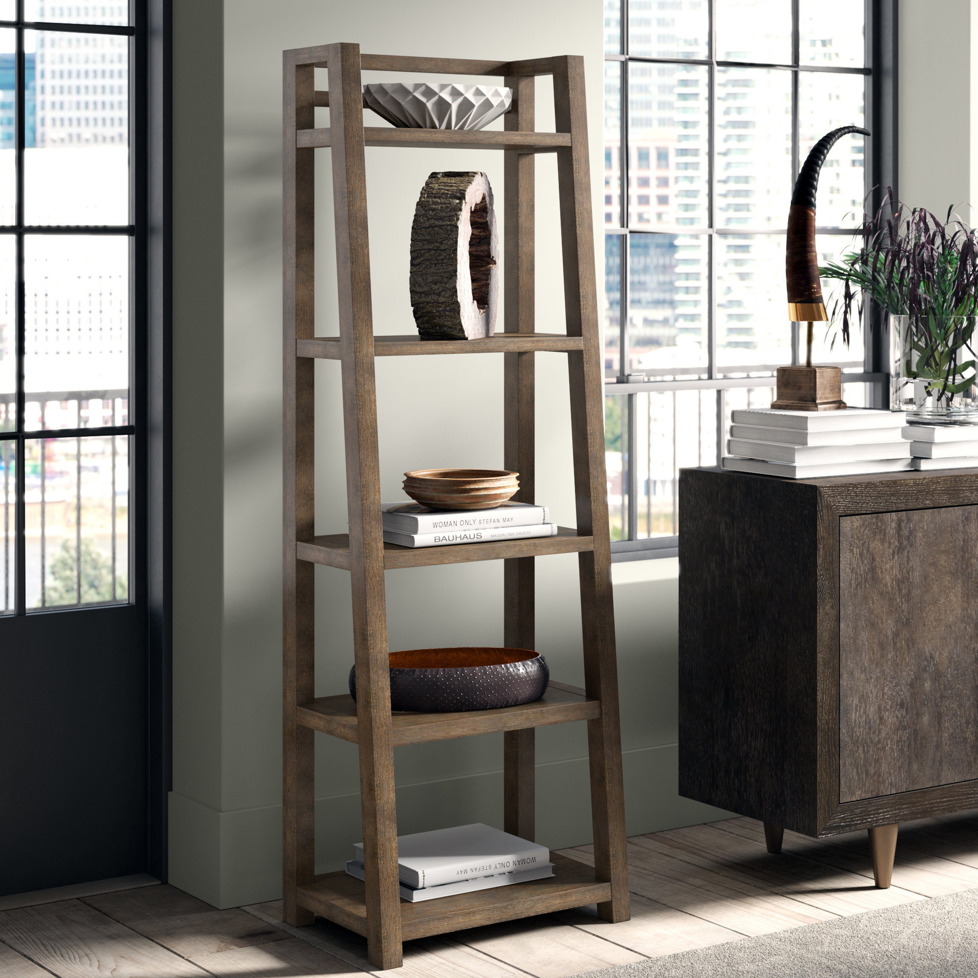 carson leaning bookcase