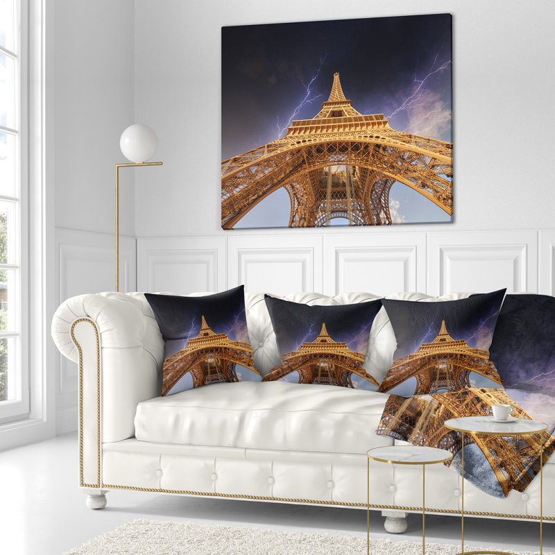 East Urban Home Cityscape Storm Above Paris Eiffel Tower Blanket Wayfair