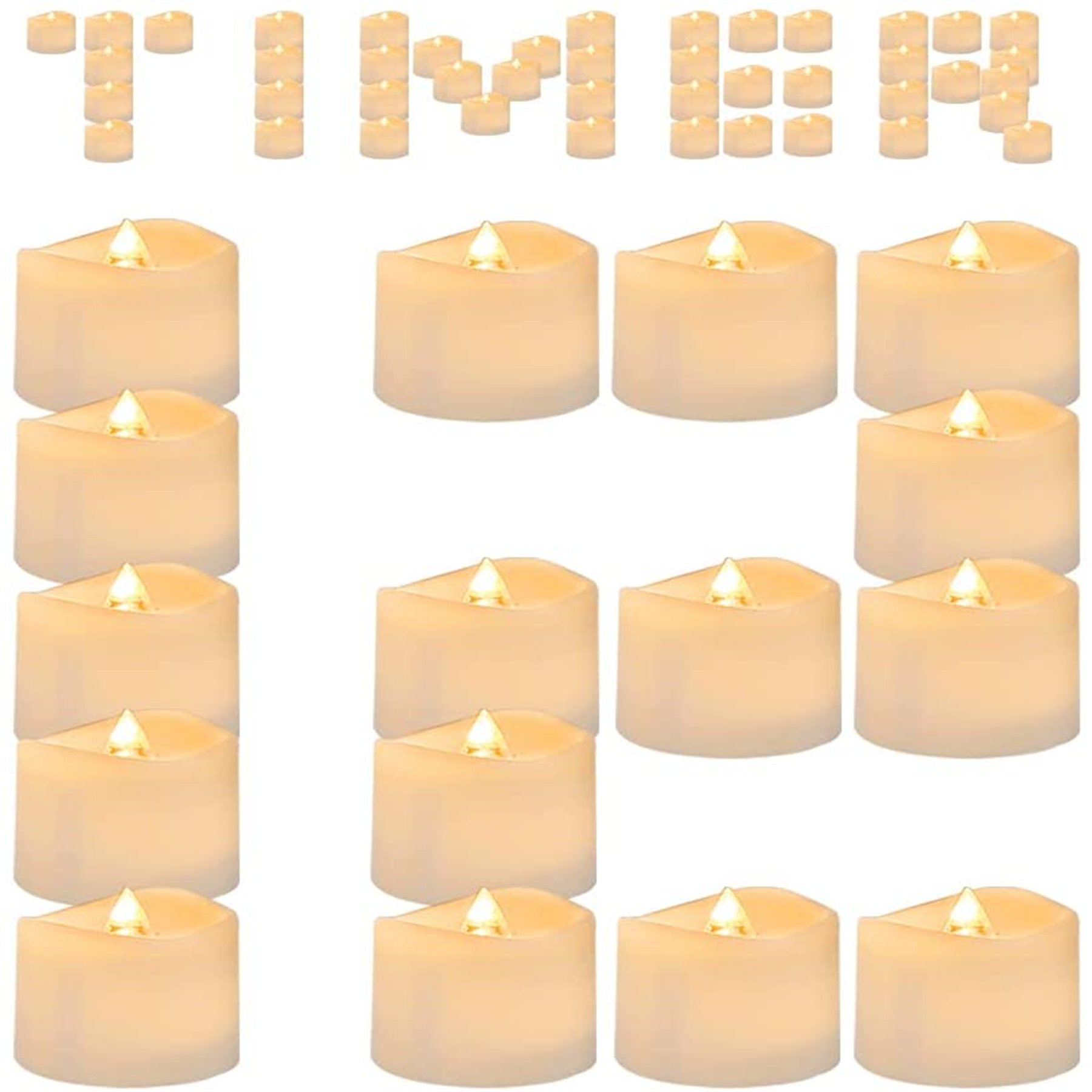 48 LED WarmTealight Candle Flameless Flickering Wedding Party Battery Incl Decor 