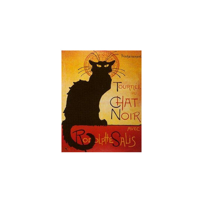 The Black Cat Tournee Du Chat Noir By Théophile Alexandre Steinlen Vintage Advertisement On Wrapped Canvas
