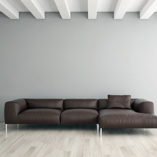 Velia Leather Sectional by Orren Ellis Today Sale Only