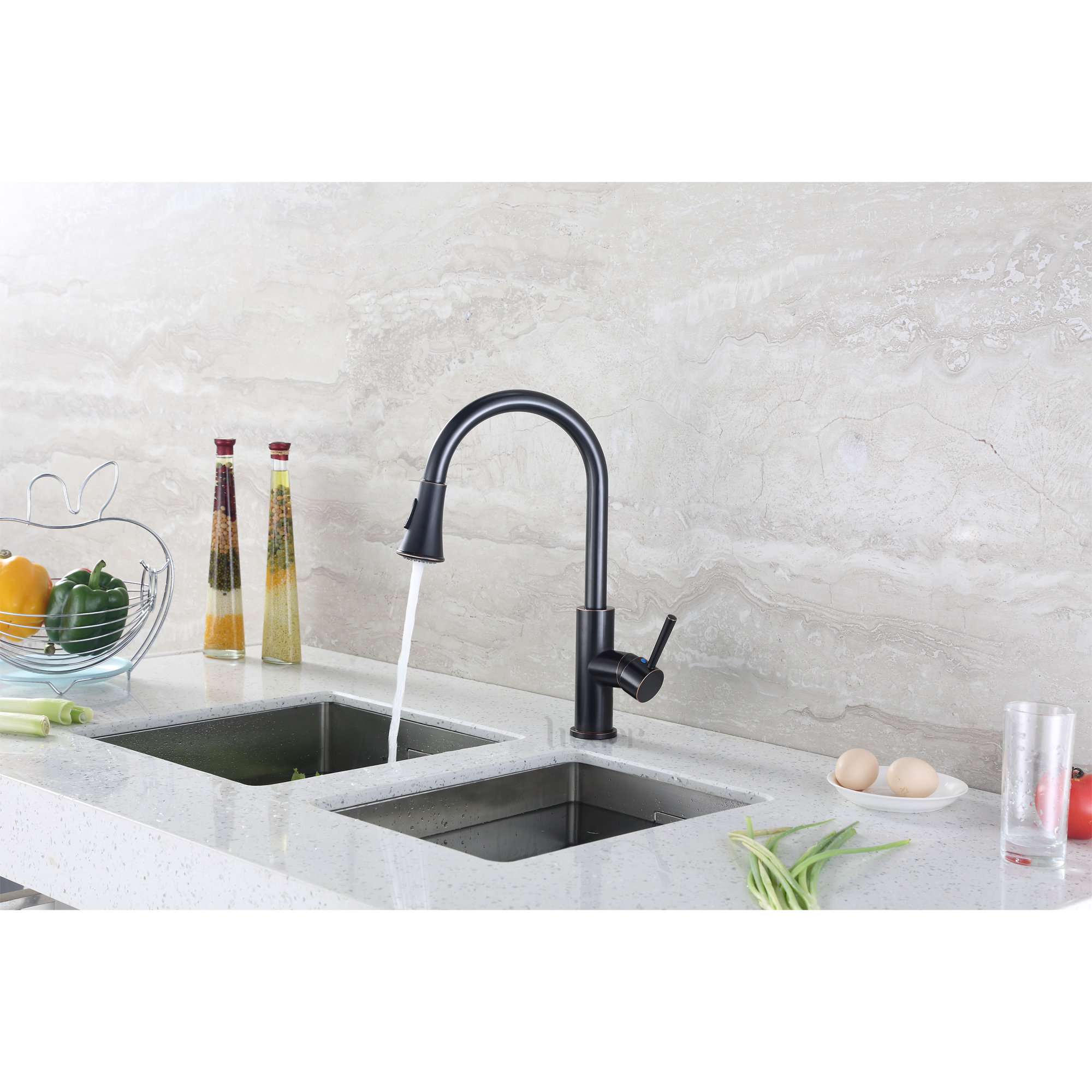 Luxier Pull Down Single Handle Kitchen Faucet Reviews Wayfair