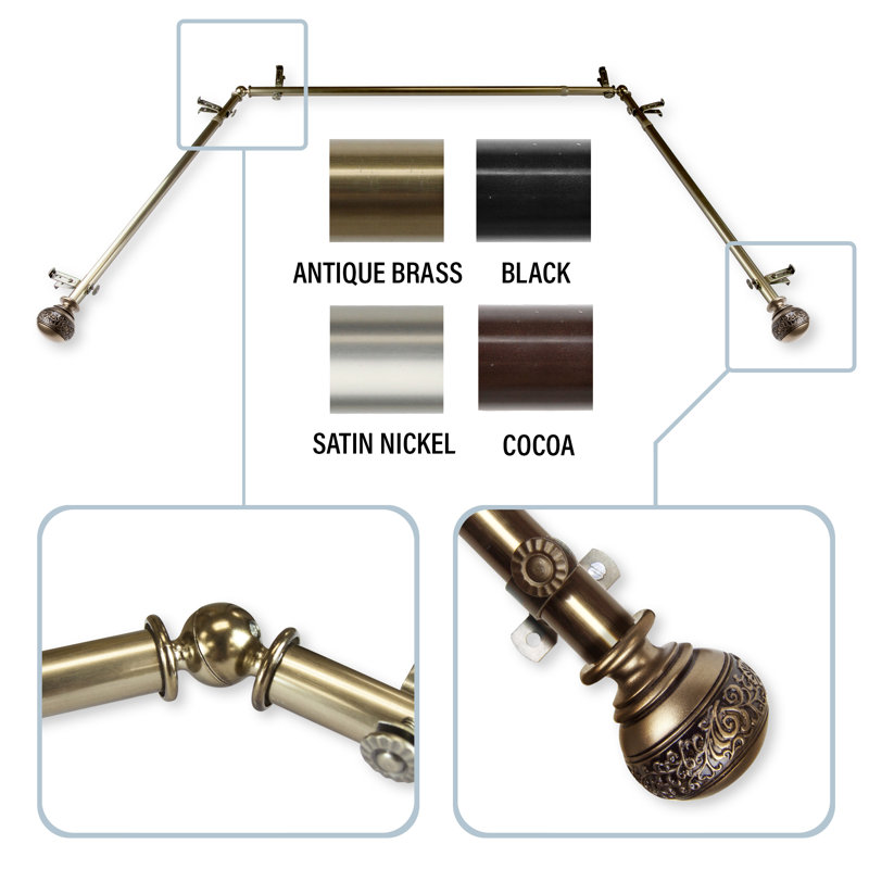 Fleur De Lis Living Solon Bay Window Single Curtain Rod Hardware Set Reviews Wayfair