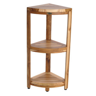 Teak Bathroom Shelf Wayfair Earthyteak Corner 12 W X 33 H Bathroom Shelf