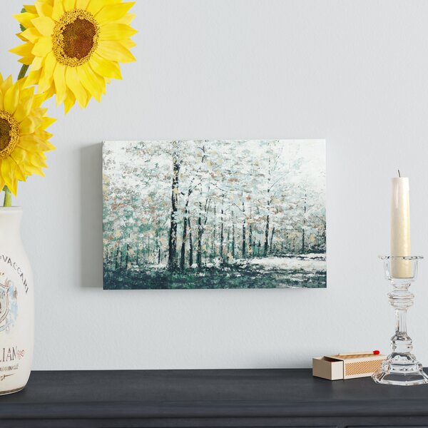 Andover Mills™ Blue Treeline - Wrapped Canvas Painting & Reviews | Wayfair