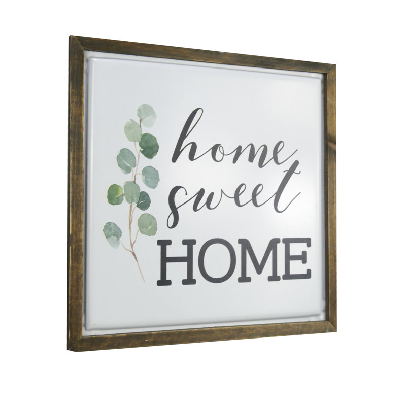 Gracie Oaks Framed Metal Home Sweet Home Wood Wall Decor Wayfair