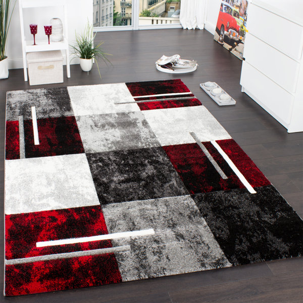 *Kaya Teppich* Flachflor Teppich Grau Geometrisches Design 