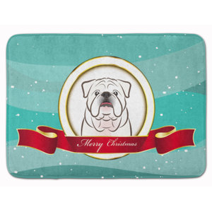 English Bulldog u00a0Merry Christmas Memory Foam Bath Rug