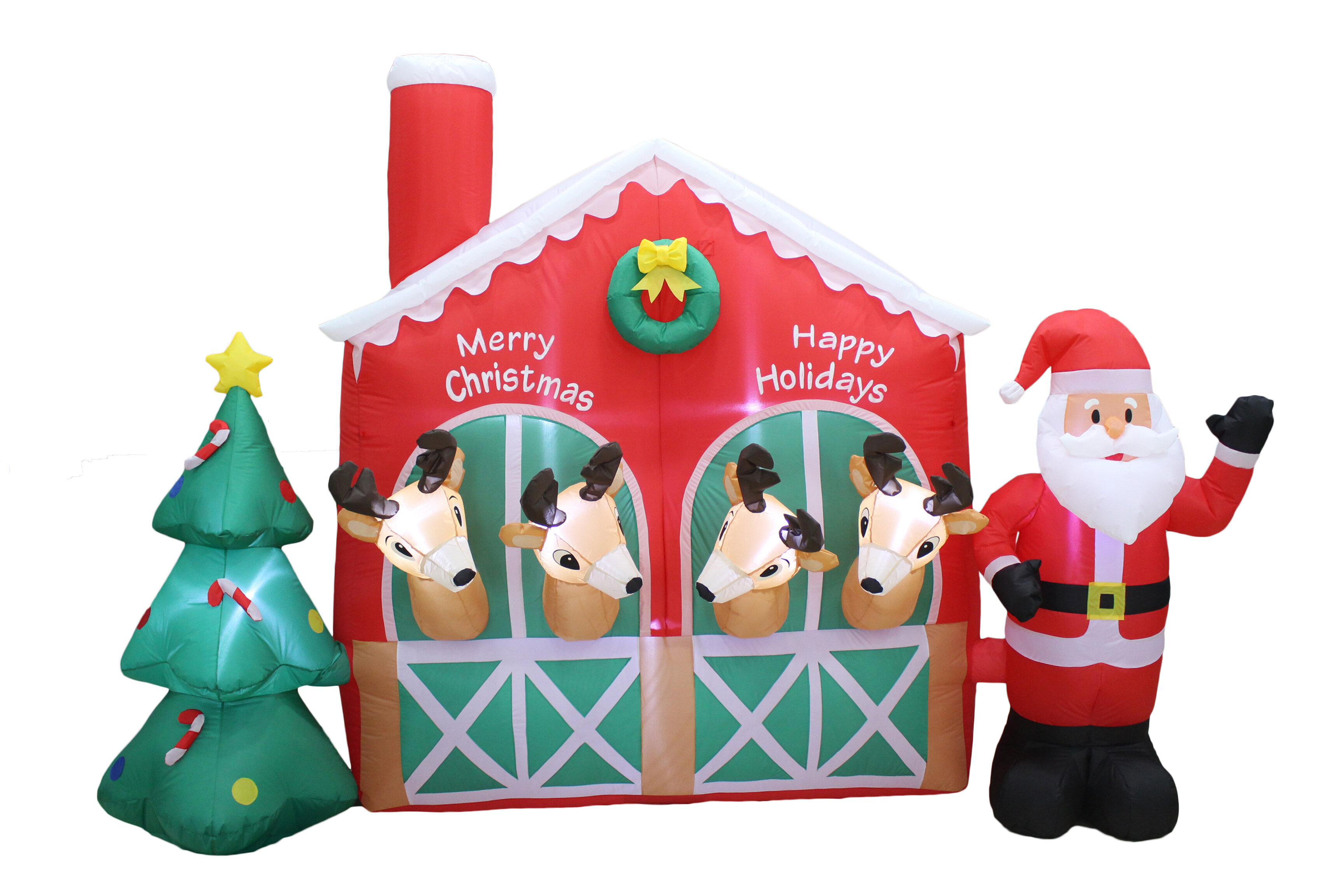 Large Inflatable Christmas Decoration Party Light Up Santa Reindeer In/Outdoor 