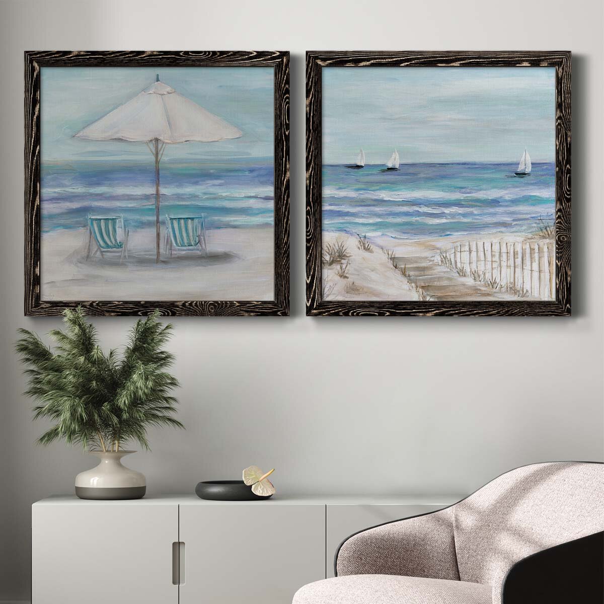 Dovecove Gulf Shores II - 2 Piece Picture Frame Painting on Canvas ...