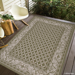 Benningfield All Weather Green Indoor/Outdoor Area Rug