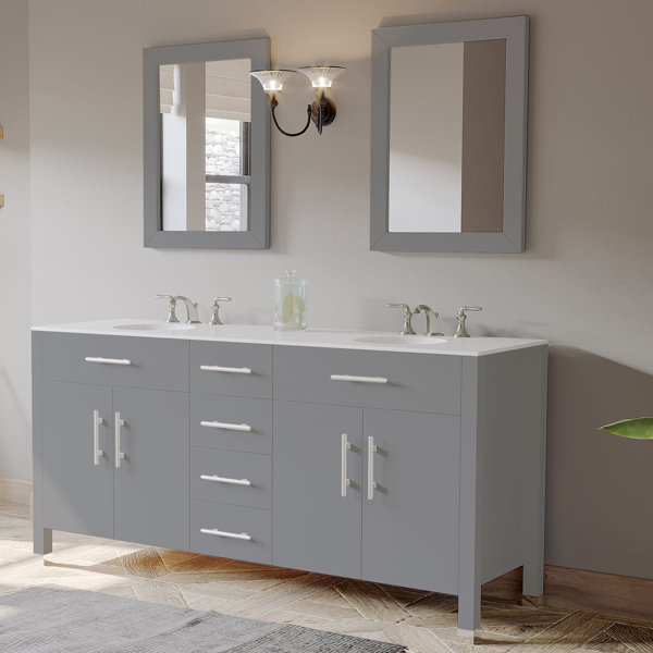 Wrought Studio Joycelyn 72" Double Bathroom Vanity Set ...