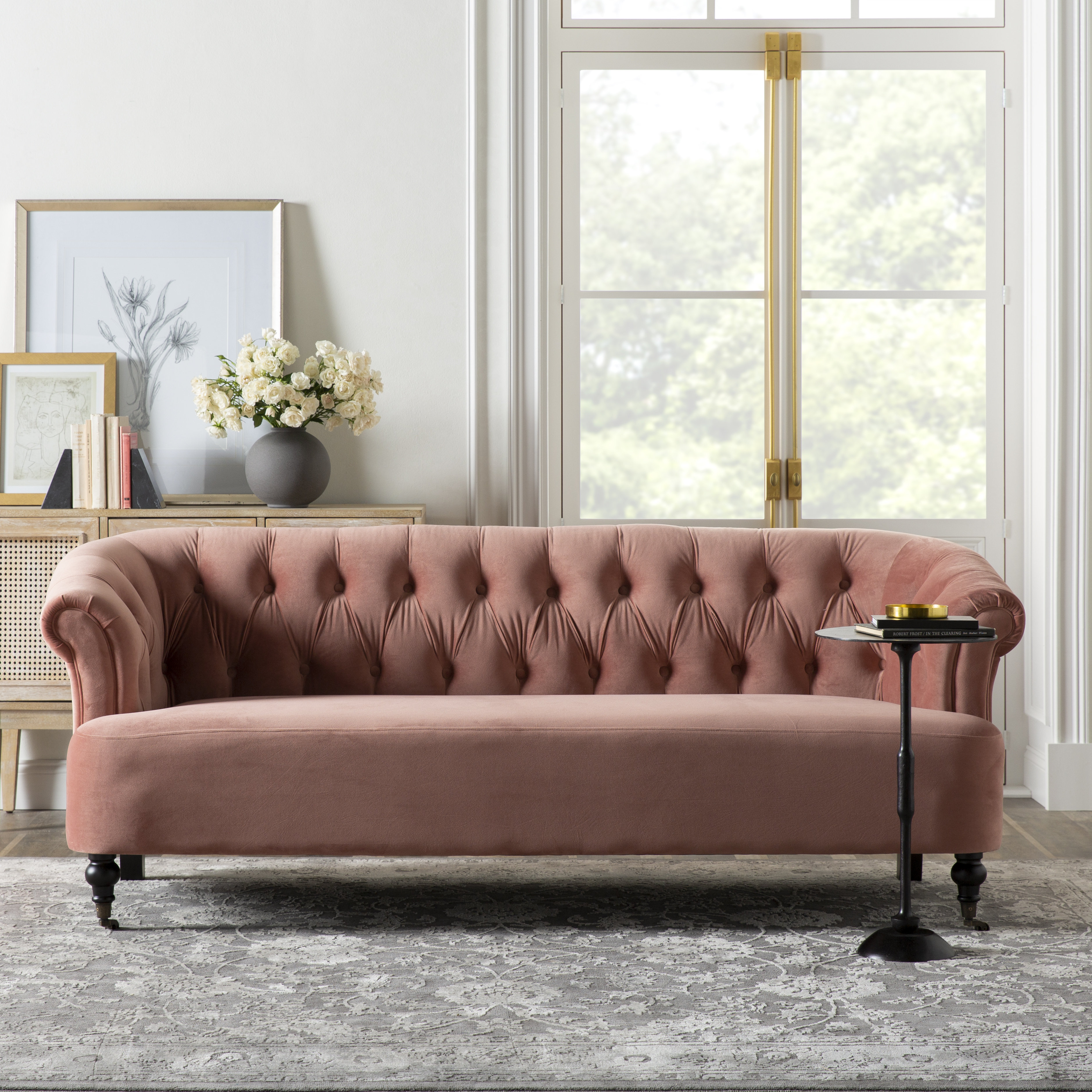 Kelly Clarkson Home 35 Wide Velvet Rolled Arm Sofa Bed Reviews Wayfair