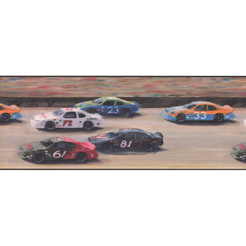 York Wallcoverings Race Track Racing Cars Sports Retro Design 15