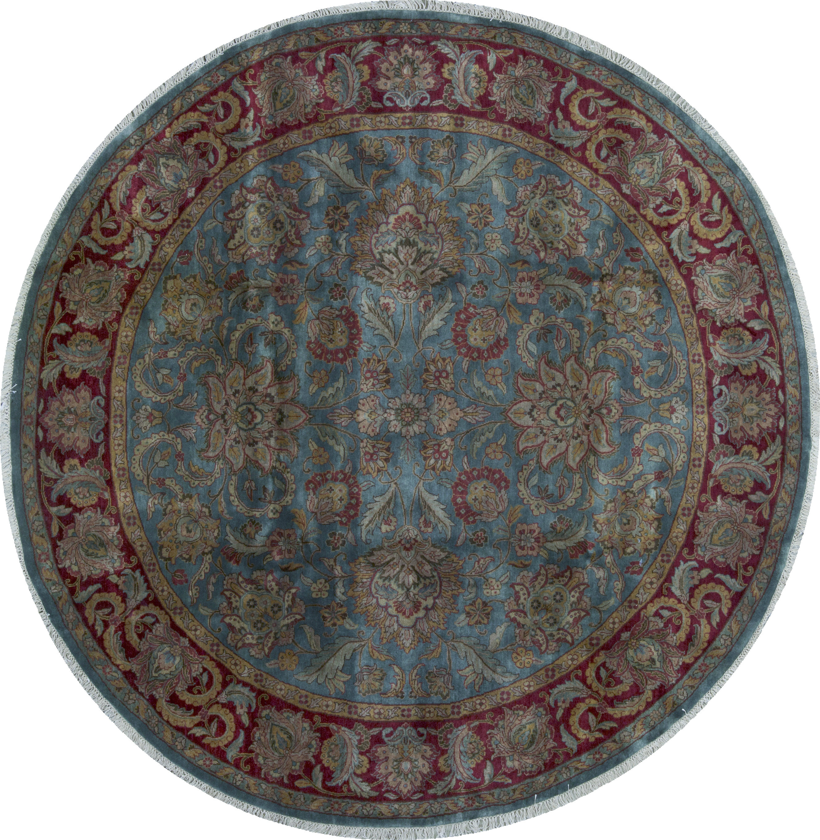Bokara Rug Co., Inc. HandKnotted HighQuality Blue and Red Round Area