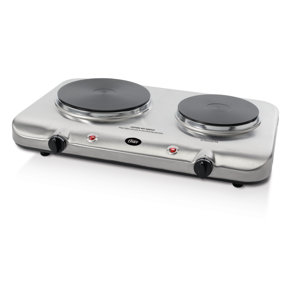 Variable Heat Control Double Burner in Stainless Steel