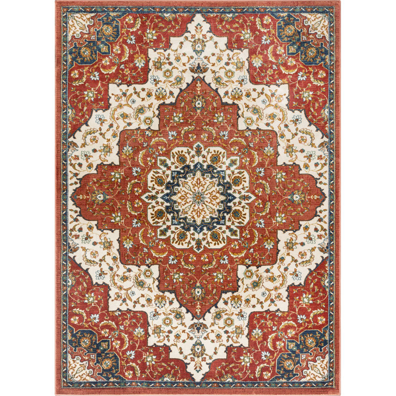 Well Woven Tulsa Oracle Persian Medallion Red Beige Area Rug Persian Medallion Red Beige Area Rug