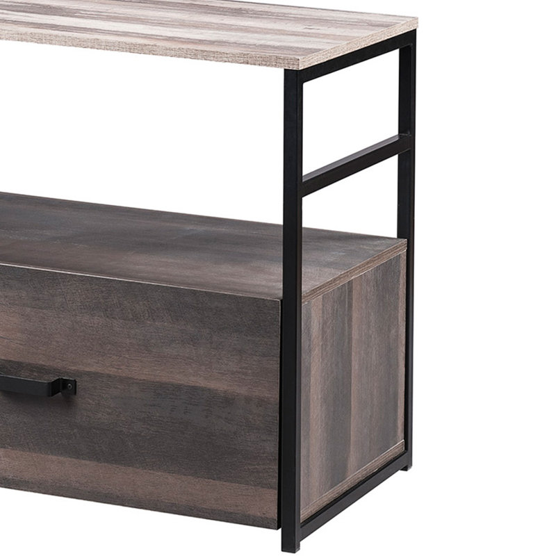 17 Stories Industrial Style Wooden Lateral File Cabinet With 1 Drawer And Open Storage Shelf Metal Frame Versatil Filing Cabinet For Home Office Brown Wayfair Ca