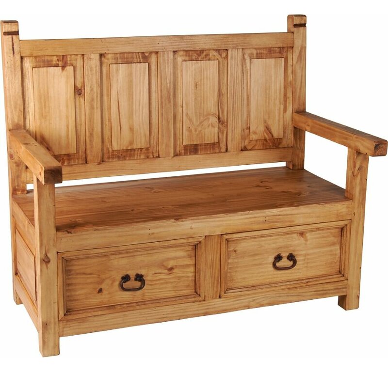 Union Rustic Sitzbank mit Stauraum aus Holz Wayfair.de