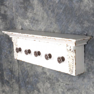 Wall Coat Rack With Mirror Wayfair Patrizio Wooden Wall Mounted Coat Rack With Shelf