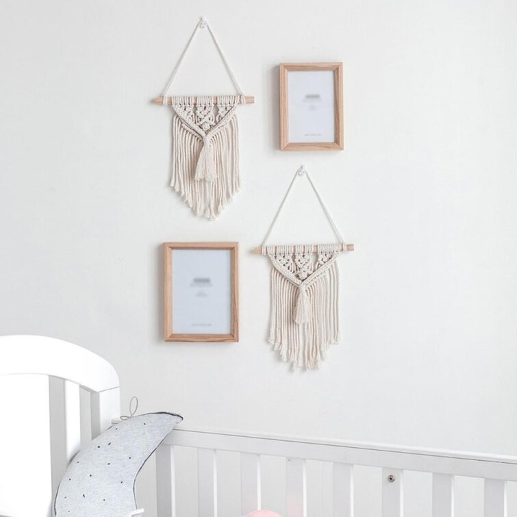 Handmade Macrame Tassel Wall Hanging Tapestry for Home Room Decor Pink