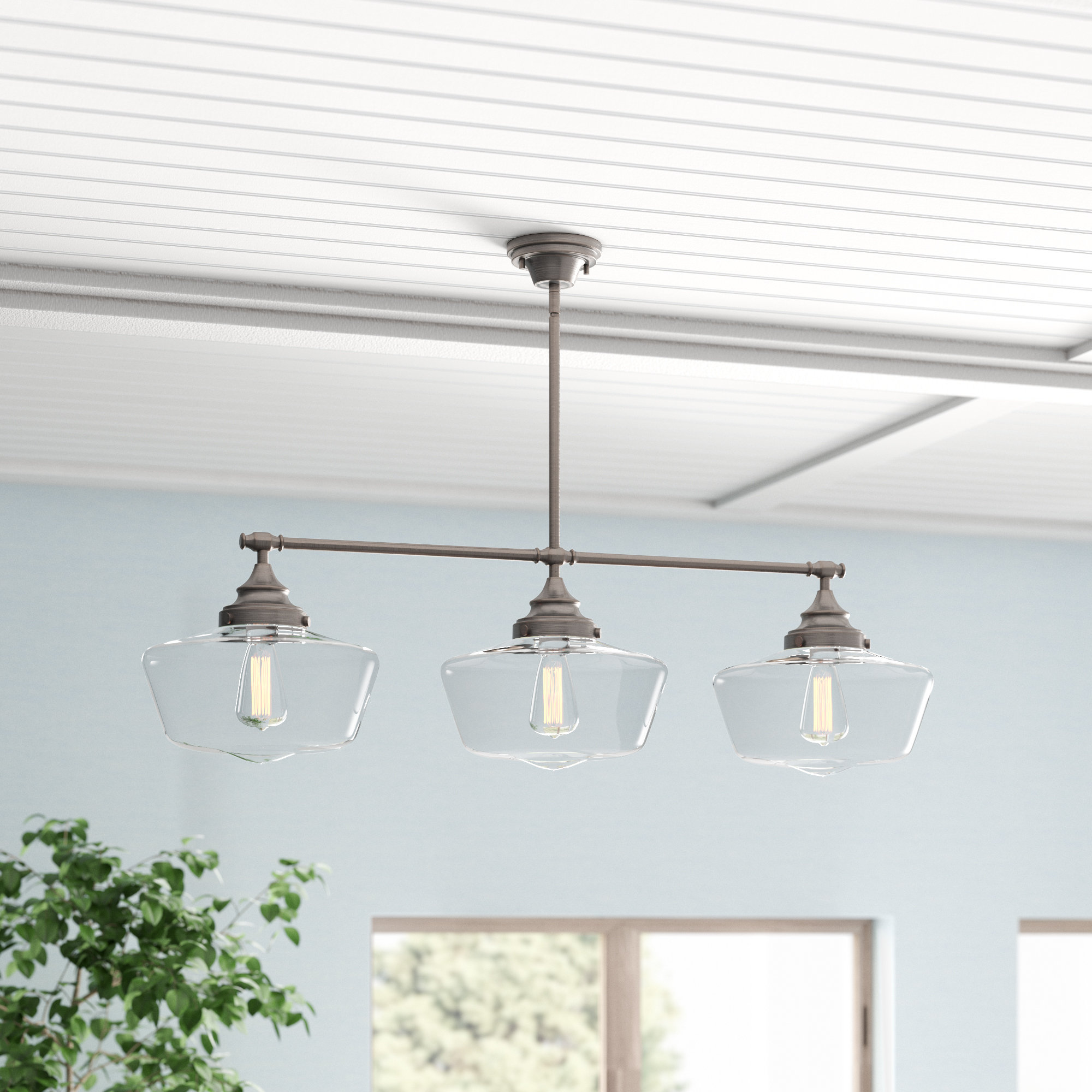 sleek minimalist island chandelier