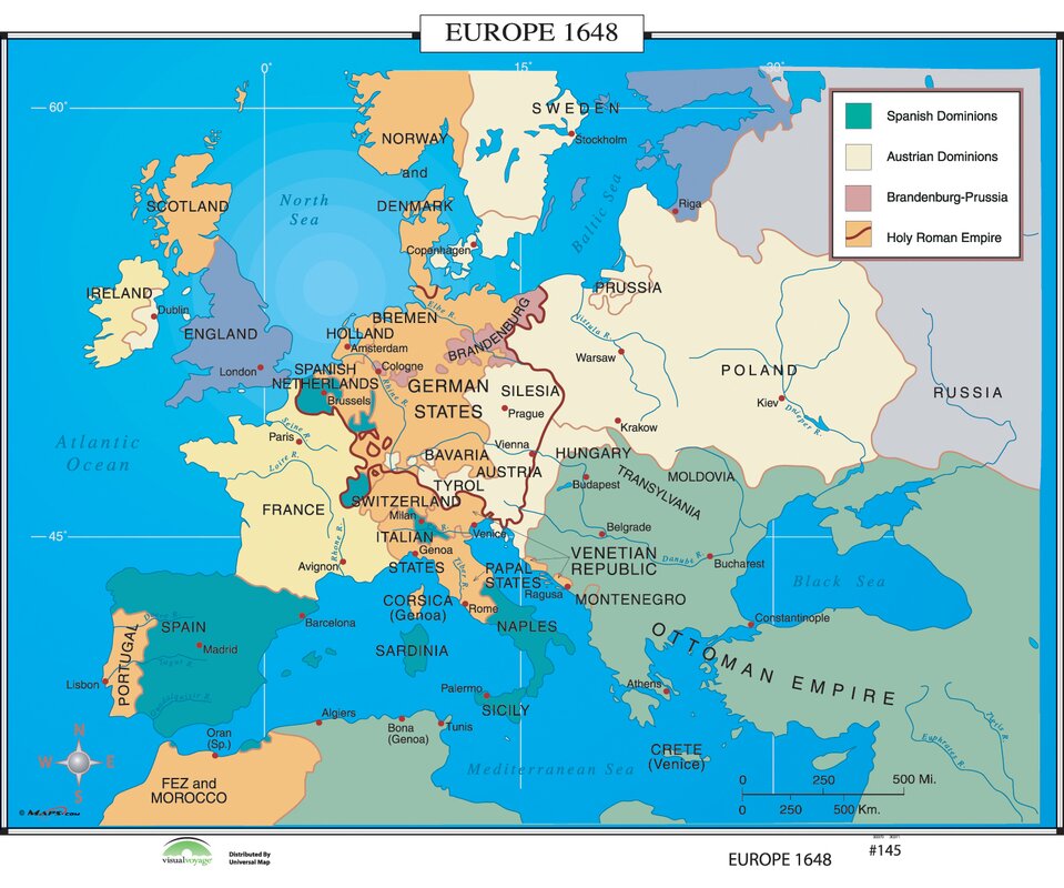 Map Of Europe 1648
