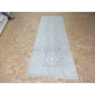 One-of-a-Kind Beaumont Oushak Hand-Knotted Wool Silver/Blue Area Rug by