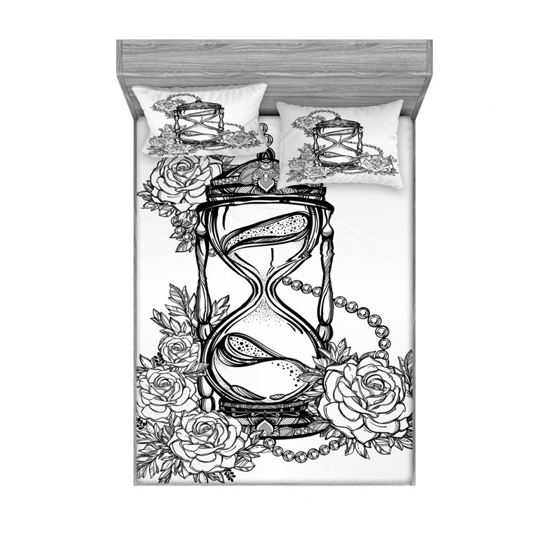 East Urban Home Pencil Drawing Romantic Hourglass Of Eternal Love