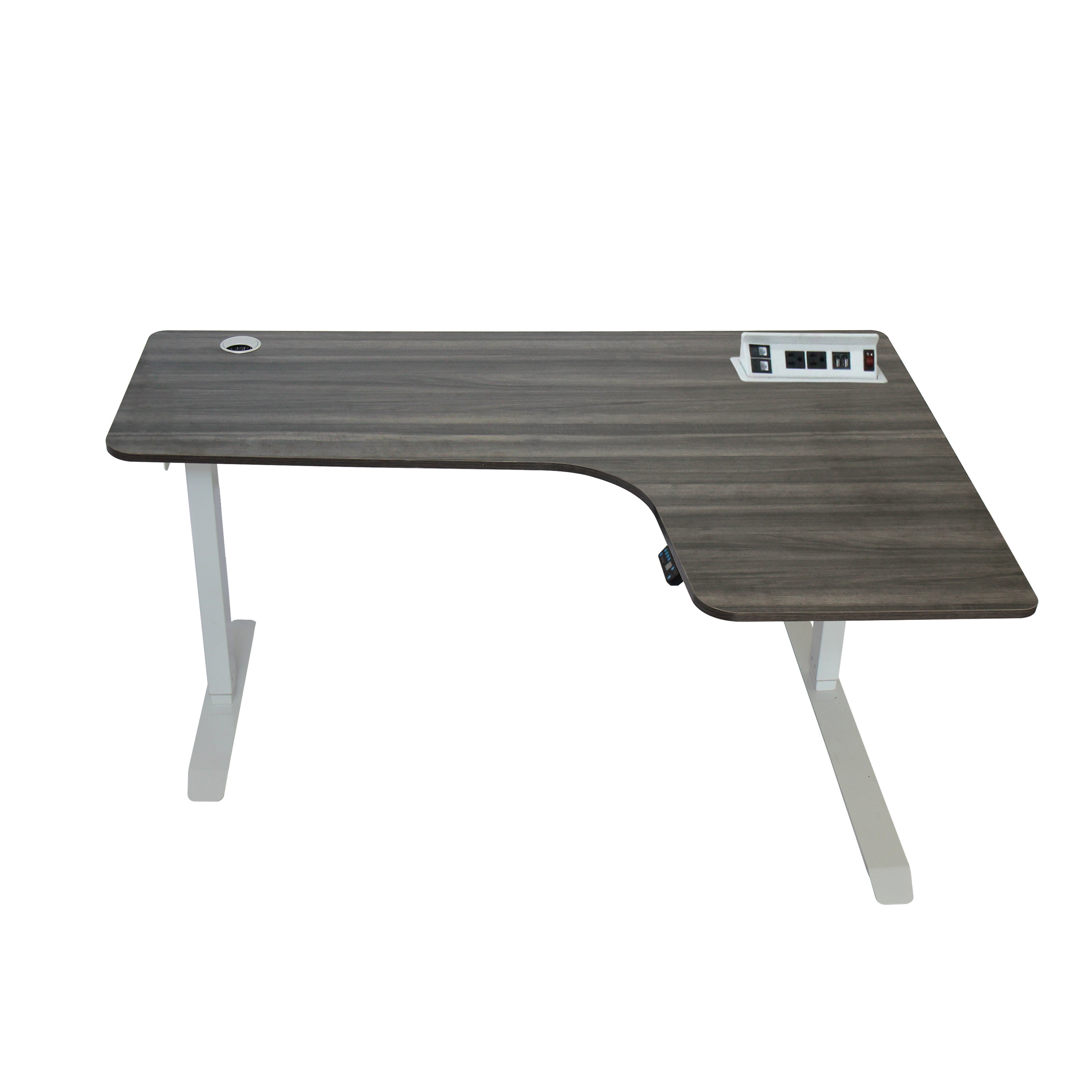 Inbox Zero Height Adjustable L-Shaped Standing Desk with Built in ...