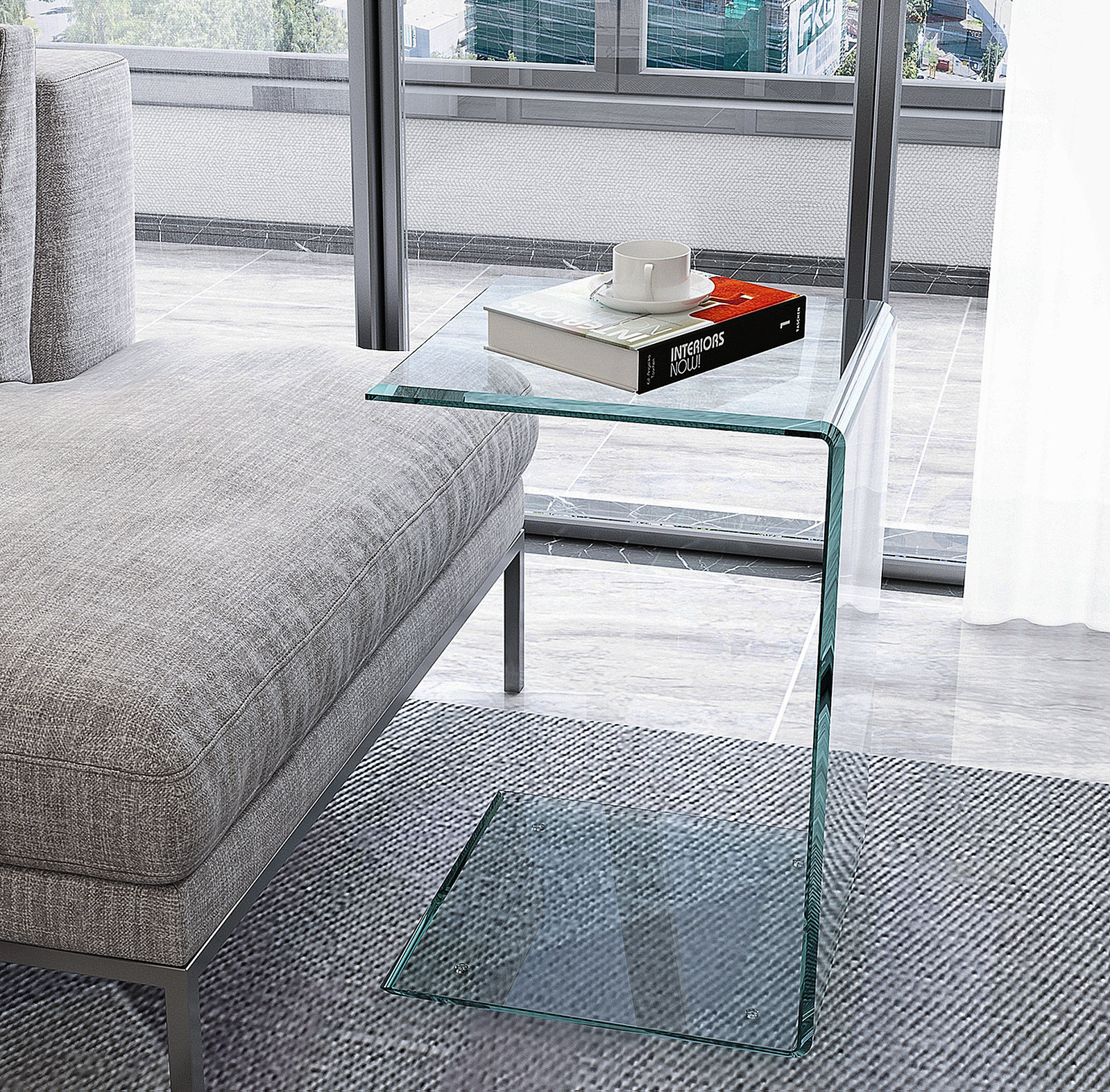 Brayden Studio® Alpern 22.84'' Tall Glass C Table End Table | Wayfair