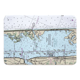 Breakwater Bay Nautical Chart Naples Fl Rectangle Memory Foam Non Slip Bath Rug Wayfair