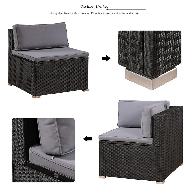 Latitude Run Deaven Patio 7 Piece Sectional Seating Group With Cushions Wayfair