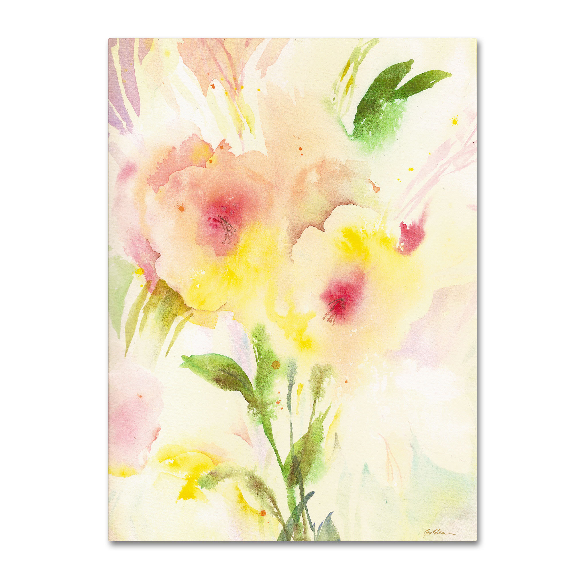 Trademark Art Two Garden Flowers Painting Print On Wrapped Canvas Wayfair