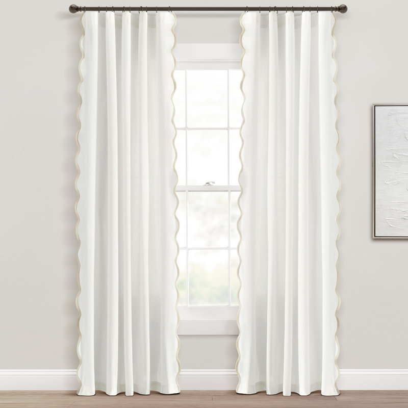 Yolonda Curtain Curtain Color: Neutral/White, Size per Panel: 52'' W x 84'' L