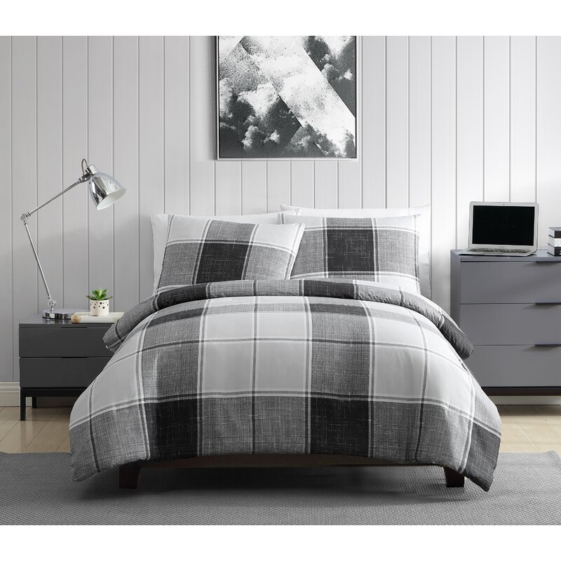 Gracie Oaks Parkhur Home Plaid Duvet Cover Set Reviews Wayfair