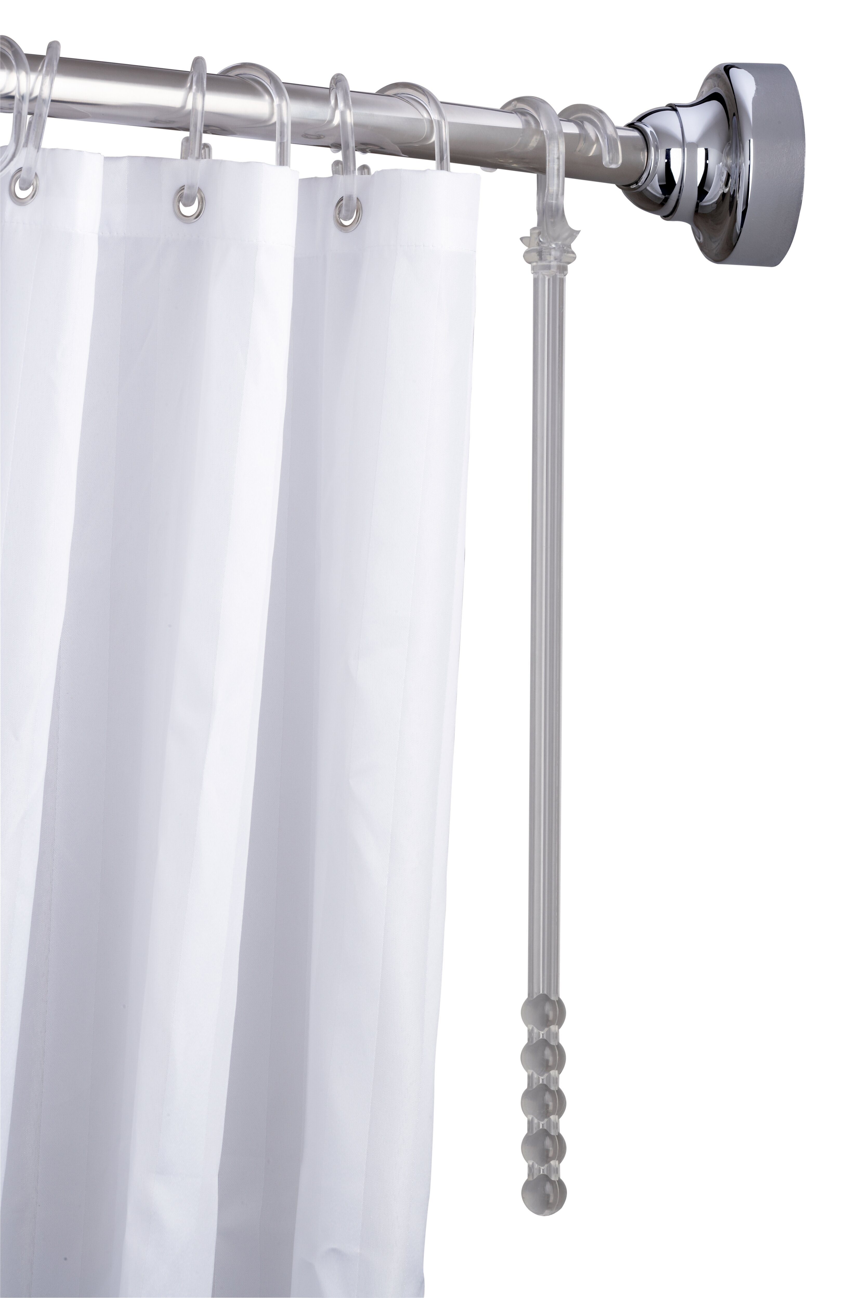 Croydex Space Saver 60 Adjustable Curved Fixed Shower Curtain Rod