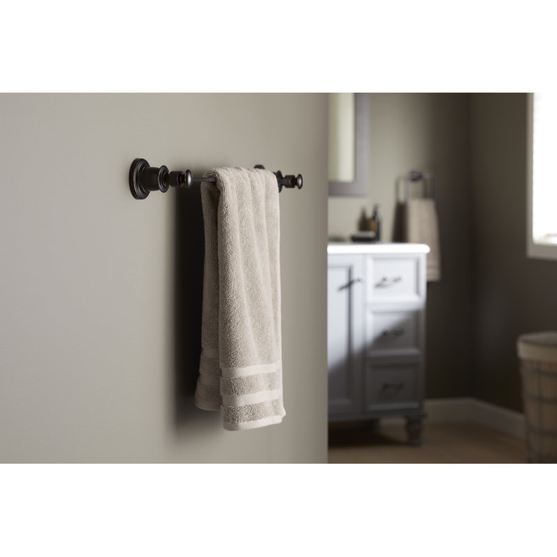 18 inch bathroom shelf with towel bar