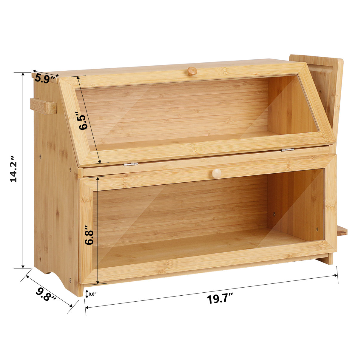 Foundry Select Bamboo Larger Two-Layer Bread Box & Reviews | Wayfair