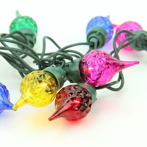 35 Light Faceted Flame Tip Glass Bulb C5 Christmas Light String