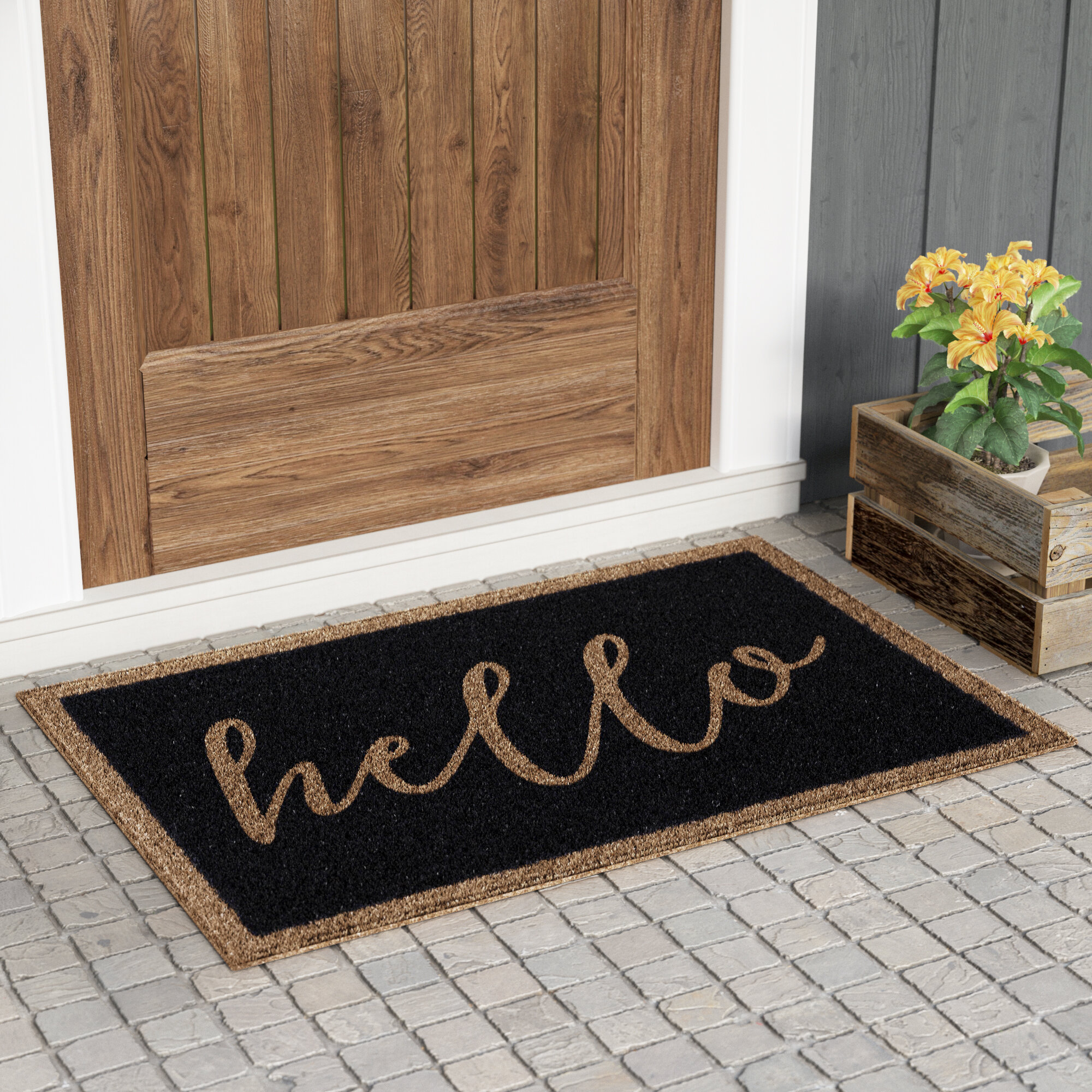 Non-Slip Rubber Doormat Indoor Extra Durable Welcome Front Door Mat Outdoor 